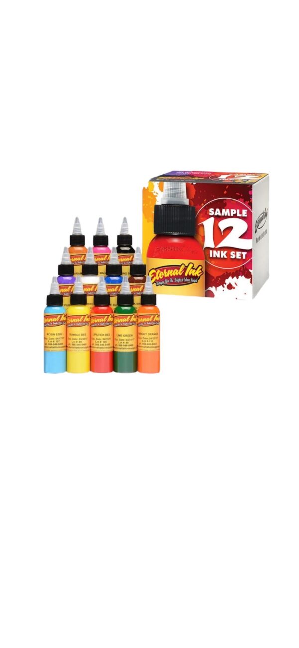 ETERNAL SAMPLE SET TATTOO INK  4 OZ 12 COLORS
